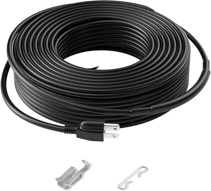 VEVOR Self-Regulating Pipe Heating Cable, 120FT 5W/FT Heat Tape for Pipes, Roof Snow Melting De-icing, Gutter and Pipe Freeze Protection