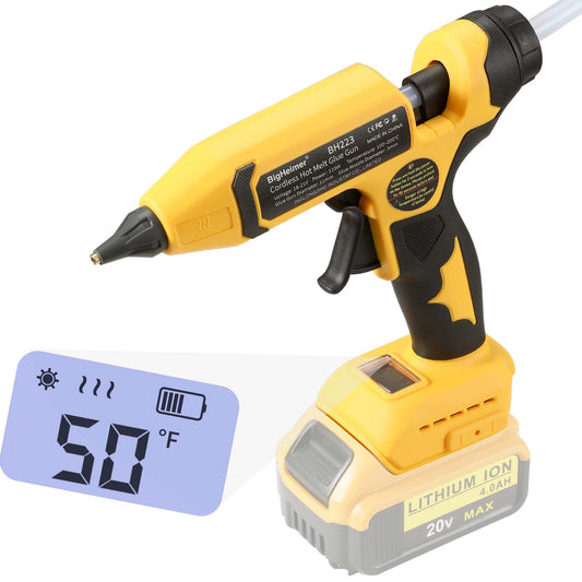 Cordless Hot Glue Gun for DEWALT 20V Battery, 100W LCD - Image 1