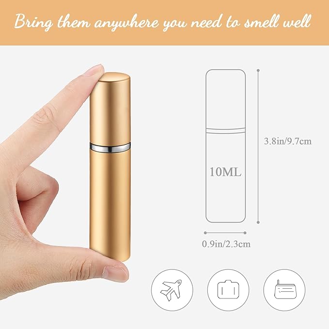 Zonon 56 Pieces 10ml Refillable Perfume Atomizer Mini Refillable Spray Perfume Bottle Portable with 56 Pieces Refill Pump Dispenser Pump Transfer Tool for Outgoing Valentine's Day(Colorful)