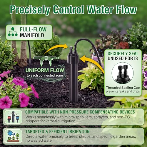 1/4" Drip Irrigation Manifold, Drip Irrigation 2 Port Full-Flow - Image 6