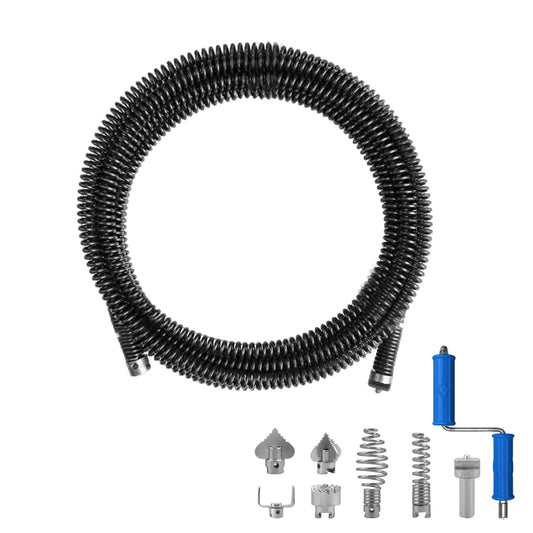 32.8ft x 1/2" Drain Snake Plumbing Pipe Cleaning Cable w/ - Image 1