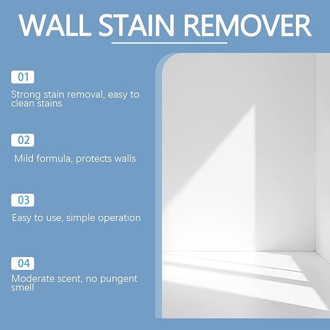 8.46 Fl.Oz Wall Cleaner Spray, Highly Effective Removal Spray, Wall Cleaner for Painted Walls, Wood, Tile, Fabric, Bathrooms, Kitchens, Long-Term Protection (2PCS)