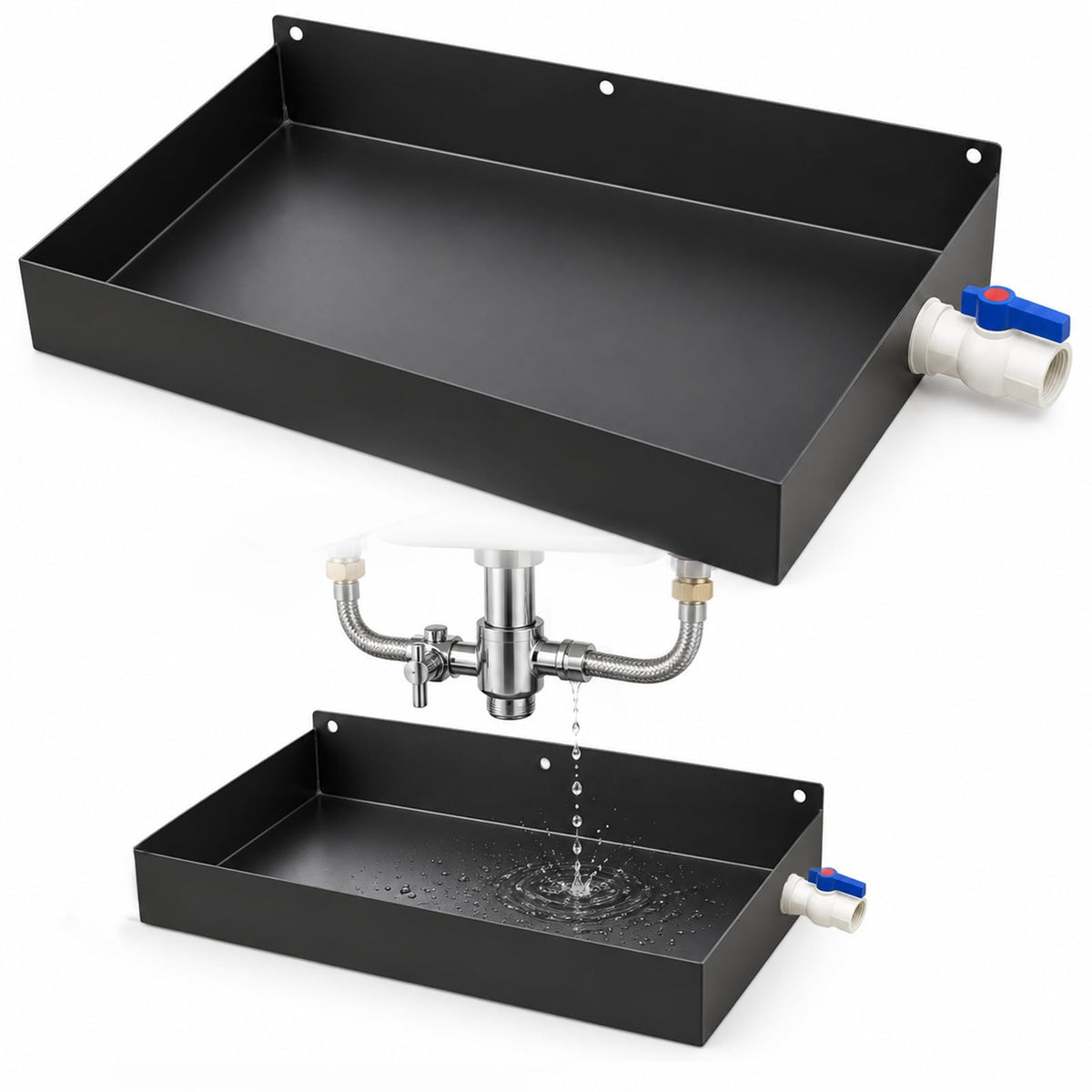 Tankless Water Heater Drain Pan, 20 x 13 x 2.5 Inch - Image 1