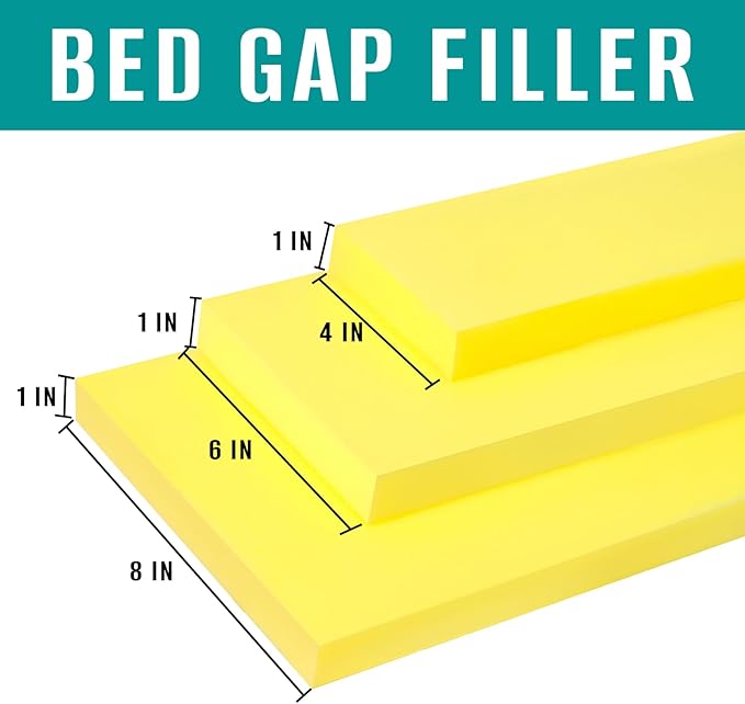 Bed Gap Filler, High Density Foam Mattress Extender for Headboard/Wall Gaps,2-Meter Extra Long Cut-to-Fit Yellow Foam Sponge Strip (78''x4''x1'')