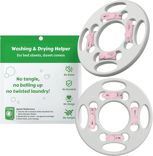 Bed Sheets Detangler, 2 Pack, Reduces Tangles and Wrinkles in Washer and Dryer, Reusable Laundry Accessories