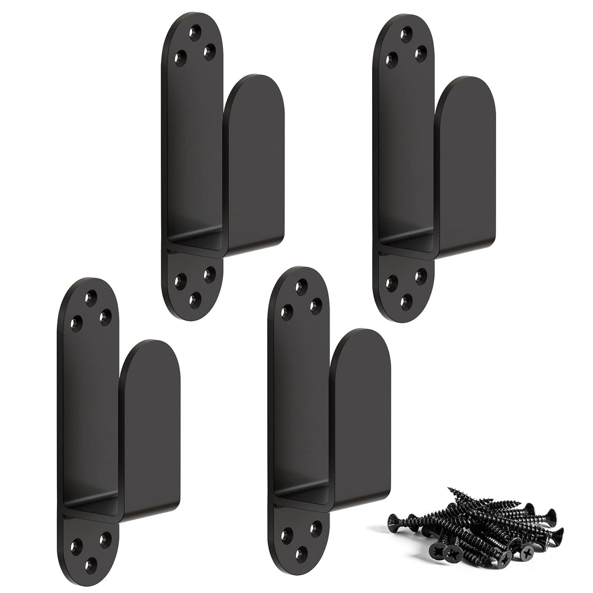 2x4 Door Barricade Brackets, Heavy Duty 2x4 Lumber Black 4PCS - Image 1