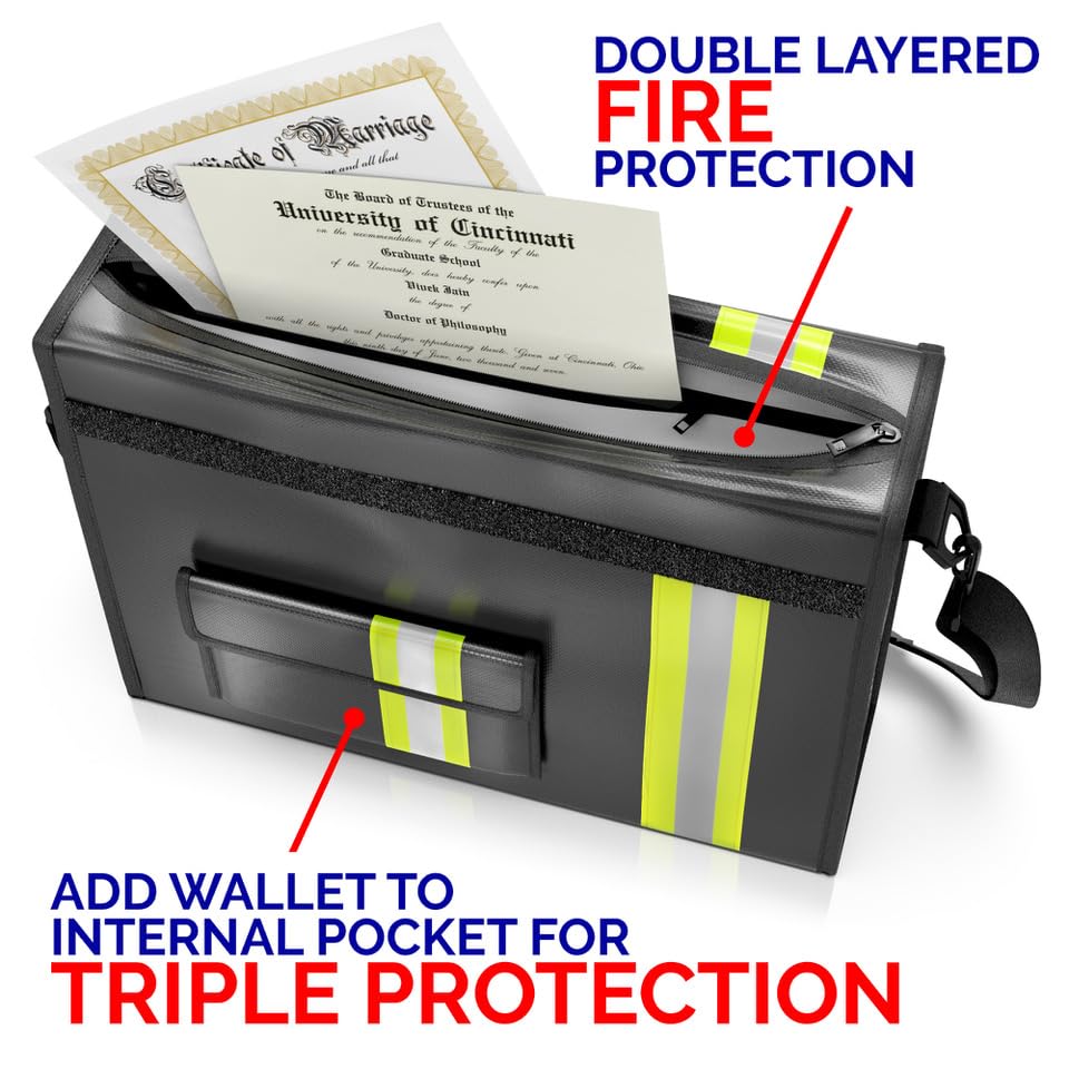 Upgraded Fireproof & Waterproof Document Bag – Lockable 17”x 12”x - Image 5