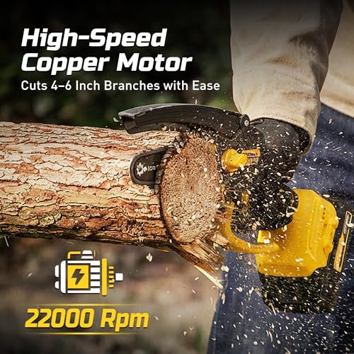 6-Inch Mini Chainsaw Cordless, 21V 2.0Ah Battery Powered - Image 5