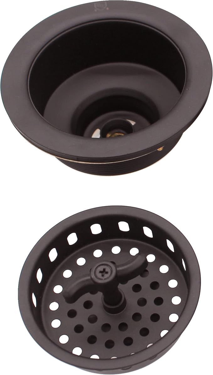 Westbrass Wing Nut Style Large Kitchen Sink Basket Strainer, 2 Pack, Oil Rubbed Bronze, D2135-12