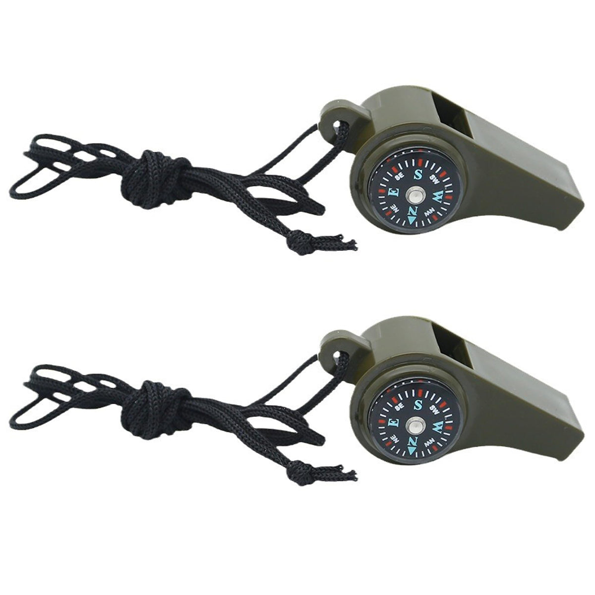 2 Pack Emergency Survival Whistle, 3-in-1 Loud Safety Whistles - Image 1