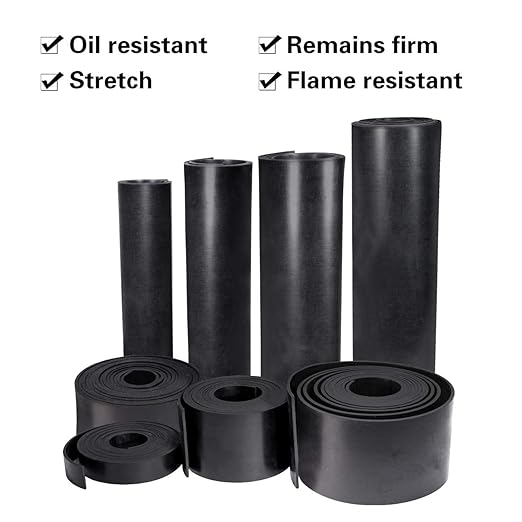 TORRAMI Neoprene Rubber Sheet Roll 1/8 (.125) Inch Thick x 12 Inch Wide x 24 Inch Long for DIY Gaskets, Pads, Seals, Crafts, Flooring,Cushioning of Anti-Vibration, Anti-Slip