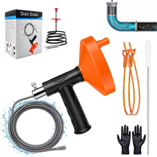 33 FT Drain Snake Auger, Plumbing Snake Drain Hair Clog - Image 1