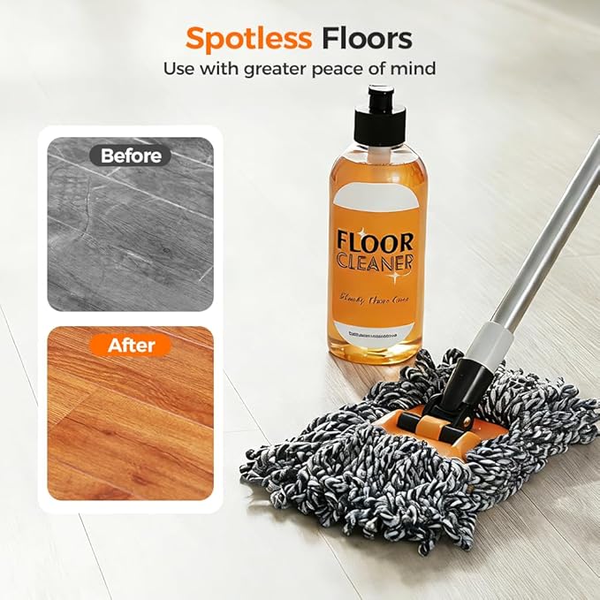 Hardwood Floor Cleaner, 2026 New Household Hardwood FloorCleaner for Mopping Home, Bathroom, Kitchen,Wood Floor Cleaners for Mopping Wood, Tile, Marble (2PC)