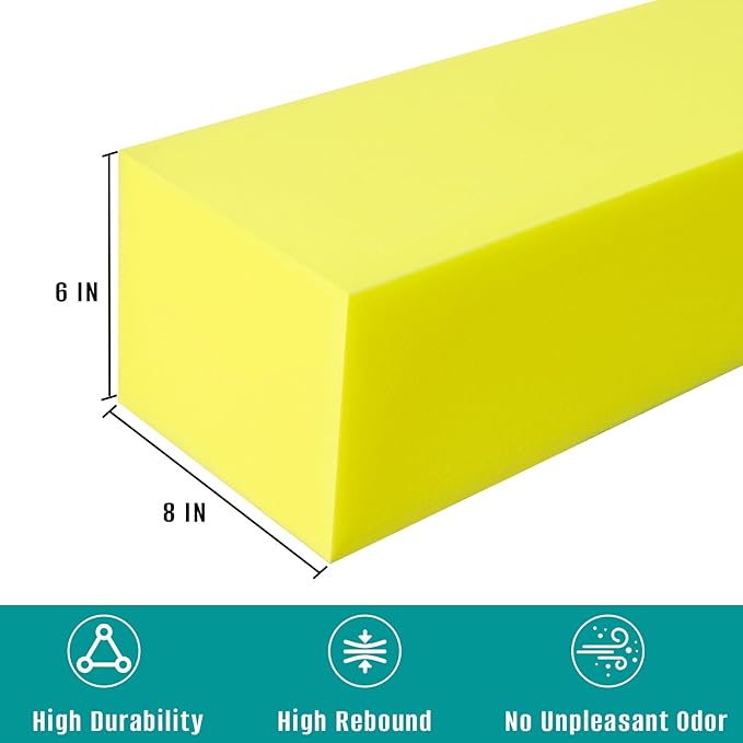 Bed Gap Filler, High Density Foam Mattress Extender for Headboard/Wall Gaps,2-Meter Extra Long Cut-to-Fit Yellow Foam Sponge Strip (78''x8''x6'')