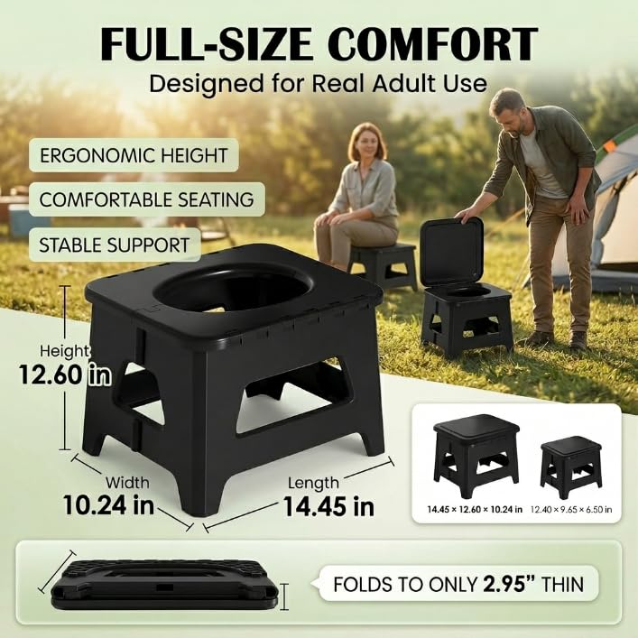 Camping Portable Toilet for Travel Adults Collapsible - Image 4