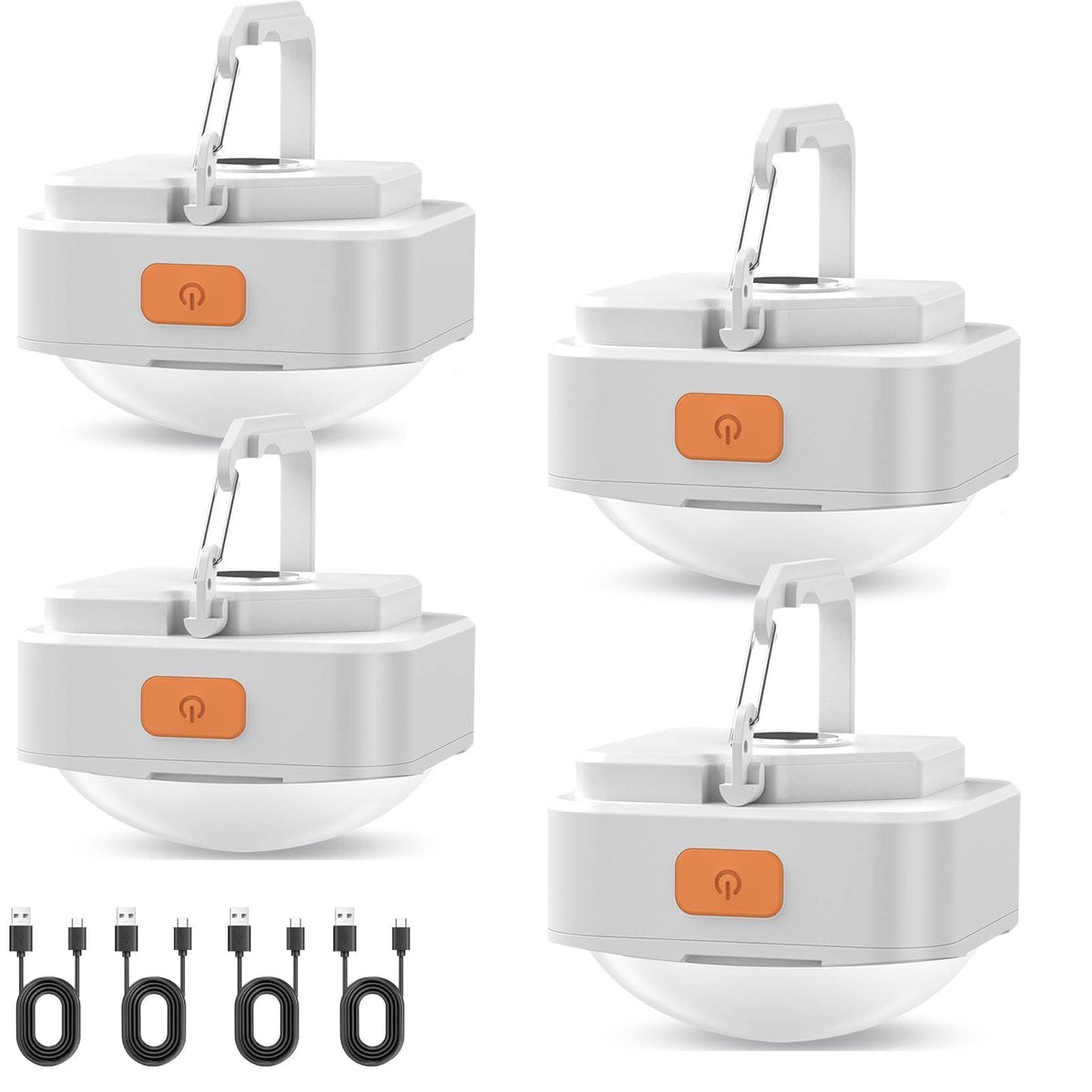 4Pack LED Rechargeable Camping Lights Tent Lantern Mini Emergency - Image 1
