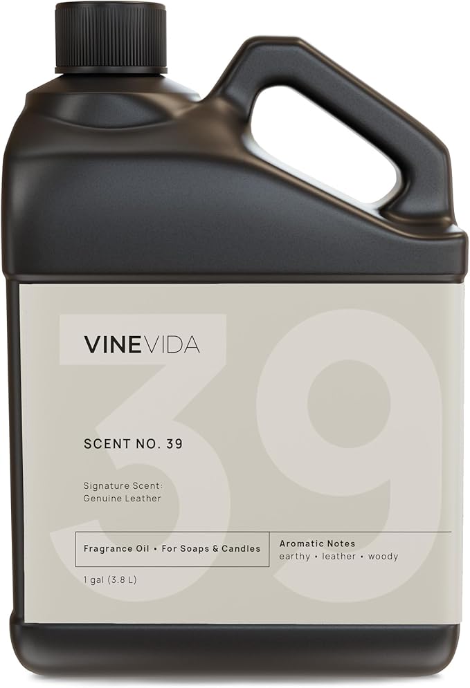 VINEVIDA [128oz] Genuine Leather Fragrance Oil for Candle Making - Made in USA Scents for Soap Making - Natural Candle Fragrance Oil