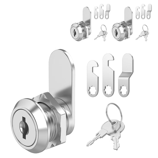 3 Pack Tubular Cabinet Locks with Keys, Cylinder Barrel - Image 1