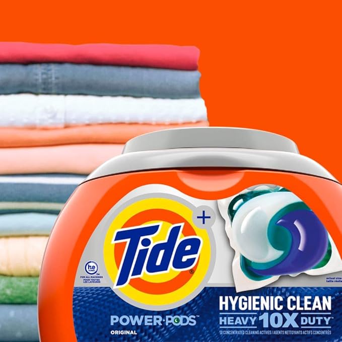 Tide Hygienic Clean Heavy 10x Duty Power PODS Laundry Detergent Pacs, Original, 21 count, For Visible and Invisible Dirt