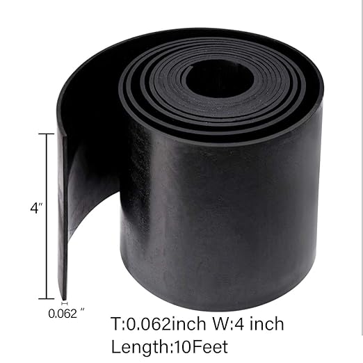 TORRAMI Neoprene Material Rubber Sheet Roll 1/16 (.062) inch T X 4 inch W X 10 Feet, DIY Gaskets for Sealing,Protection, Abrasion, Supports, Leveling, Bumpers