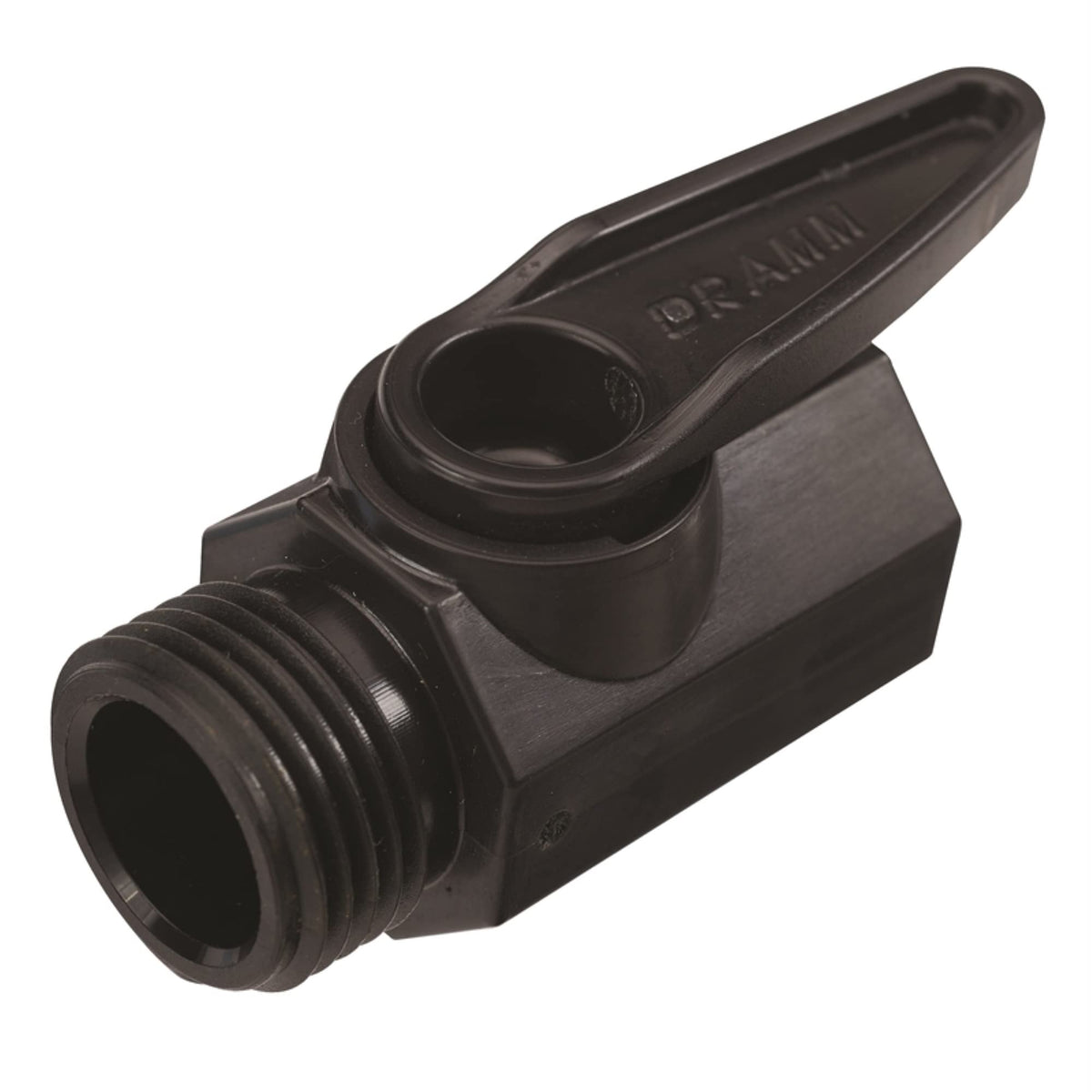 Dramm Plastic Shut Off Valve with One Piece Ball & Large Handle - Image 1