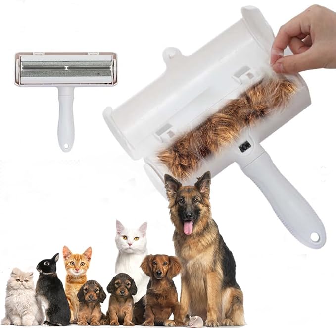 Pet Hair Remover Tool, Reusable Lint Roller Brush for Cat and Dog Hair and Fur Remover from Sofa, Couch, Furniture, Carpet, Bedding, Clothes and Car Seat. Waterproof, Portable and Easy to Clean-Grey