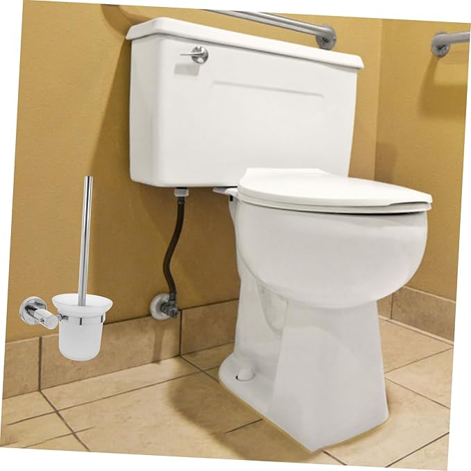Bathroom Accessory Set Stainless Steel Toilet Brush Holder Wall-Mounted Cleaning Tool Toilet Bowl Brush and Holder Home Essentials