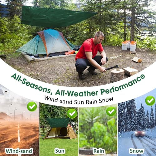 Heavy Duty Double-Sided Waterproof Poly Tarp 15x15 Feet - Image 6