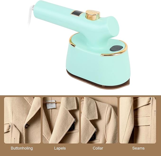 Portable Steam Iron, Mini Garment Steamer Handheld Ironing Machine with 120ml Large Suitable for Travel Home Use (US Plug 110V