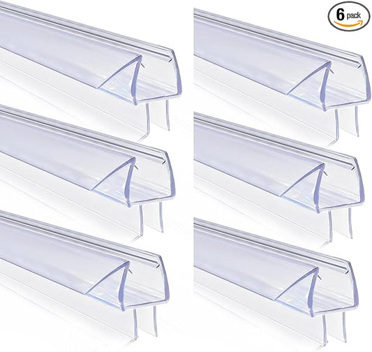 39 inch Shower Door Bottom Seal, 6 Pack Frameless Glass Shower Door Sweep Strip for 3/8'' Glass Stop Shower Leaks and Create a Water Barrier