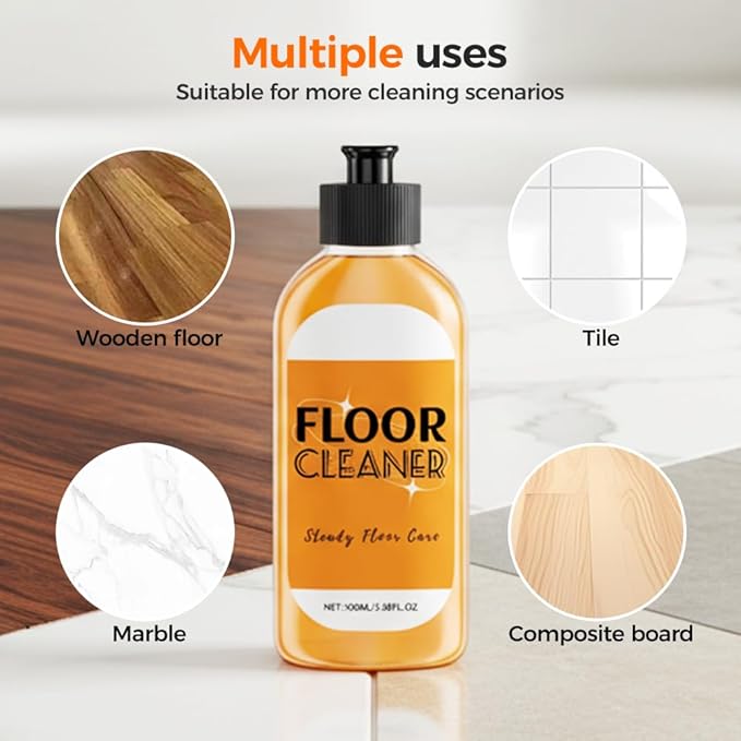 Powerful Stain Removing Floor Cleaner, 2026 New All-purpose Cleaning Agent, Household Hardwood Floor Cleaning Solution, Laminate Wood Floor Cleaners for Mopping Wood, Tile, Marble (100ml*2)