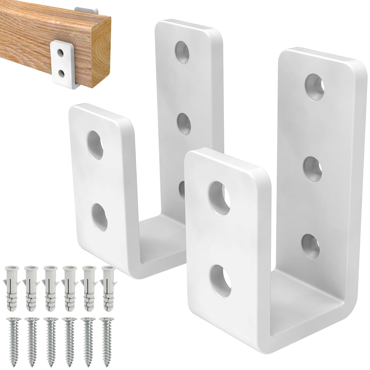Heavy-Duty 2x4 Door Barricade Brackets 1/4" U-Shaped Hook - Image 1