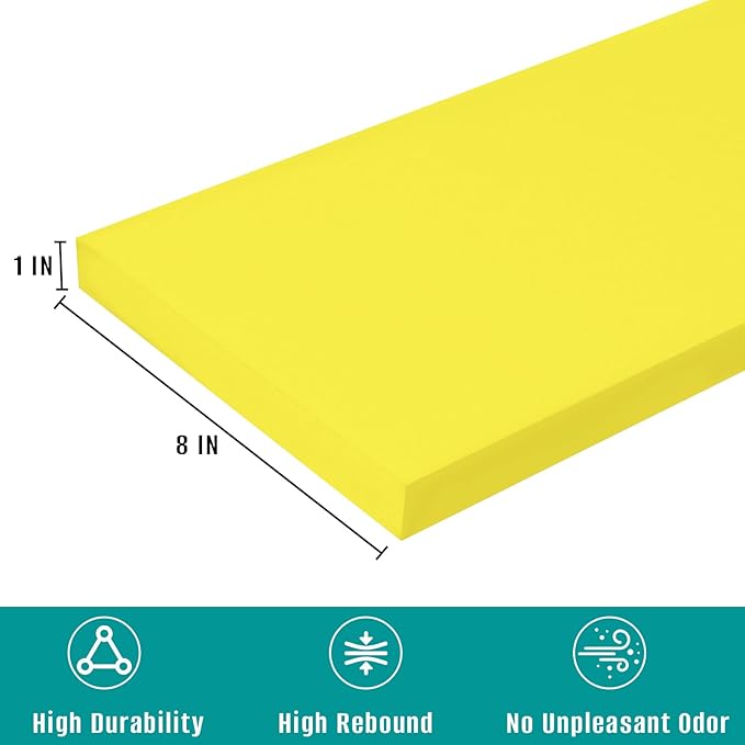 Bed Gap Filler, High Density Foam Mattress Extender for Headboard/Wall Gaps,2-Meter Extra Long Cut-to-Fit Yellow Foam Sponge Strip (78''x8''x1'')