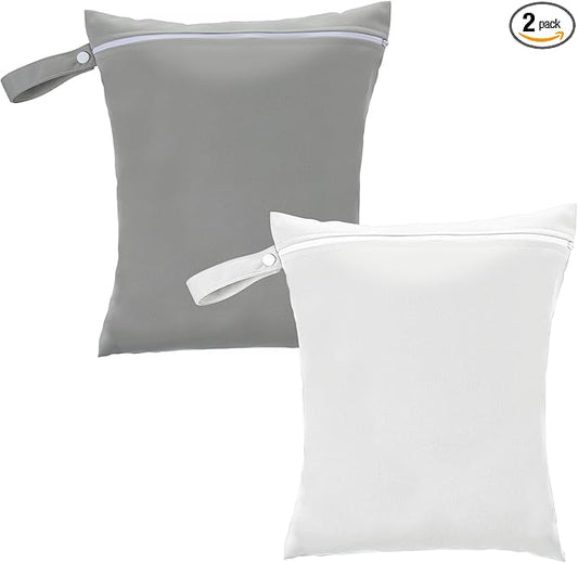 2 Pack Washable Waterproof Wet Dry Large Dirty Clothes Bag, Travel Laundry Bags, Portable Wet Bags with Handles for Dirty Clothes, Gym, Camping, Ideal for Travel Gym and Swimming