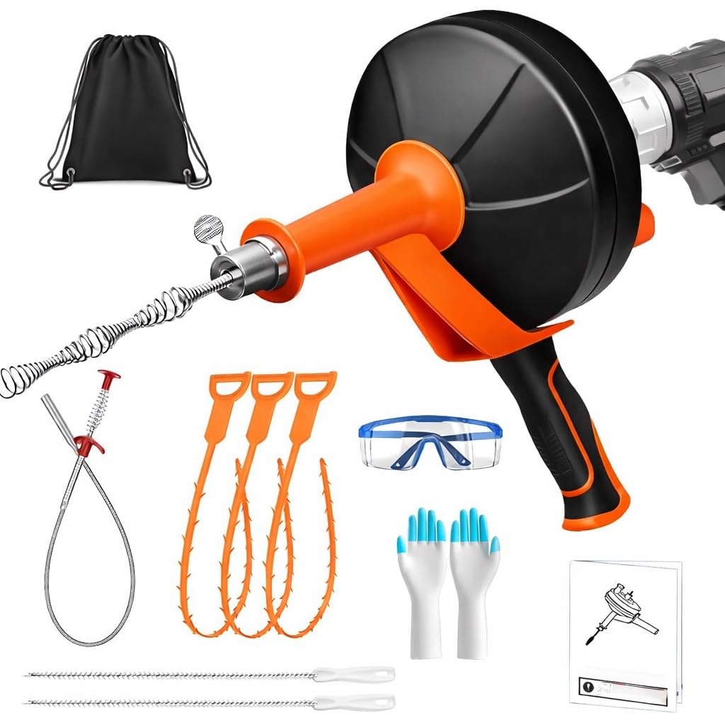 Drain Auger 33ft Drain Clog Remover with Drill Adapt | Drain Care - Image 1