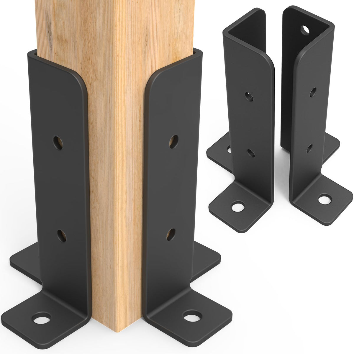 4 Pcs Adjustable Deck Post Anchor Base Bracket Fit 1.5x1.5,2x2 - Image 1