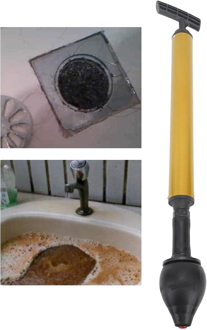 flexman Toilet Plunger, Multifunctional Heavy Duty Drain Clog Remover, High Pressure Air Drain Blaster Plunger for Clogged Pipe Floor Drain Bathroom (Black)