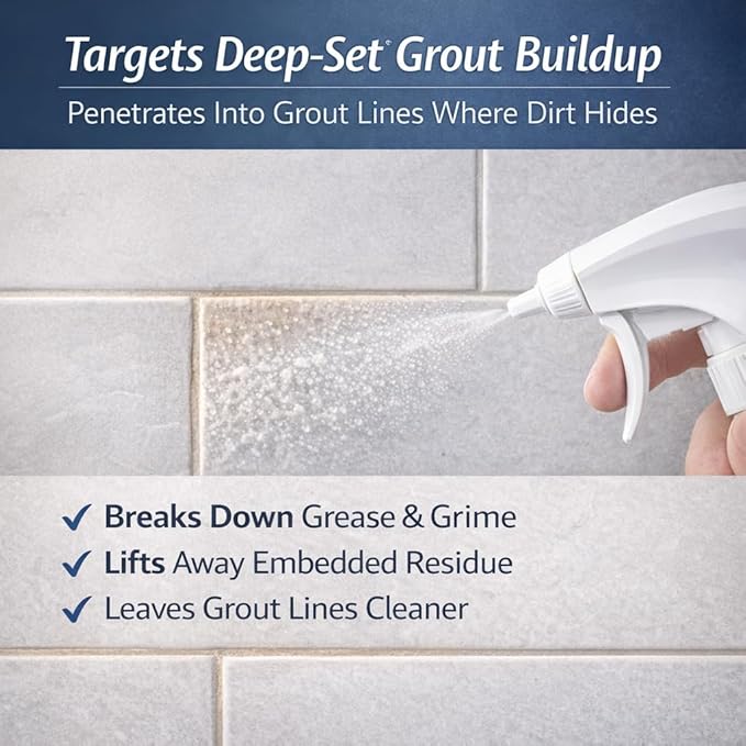 Fuller EZ Clean Grout Cleaner – Professional Strength Tile & Grout Cleaner Spray, Extra Heavy Duty Deep Cleaning Formula, No Mixing Needed, Removes Dirt & Stains, 32 fl. Oz (Refill Bottle)