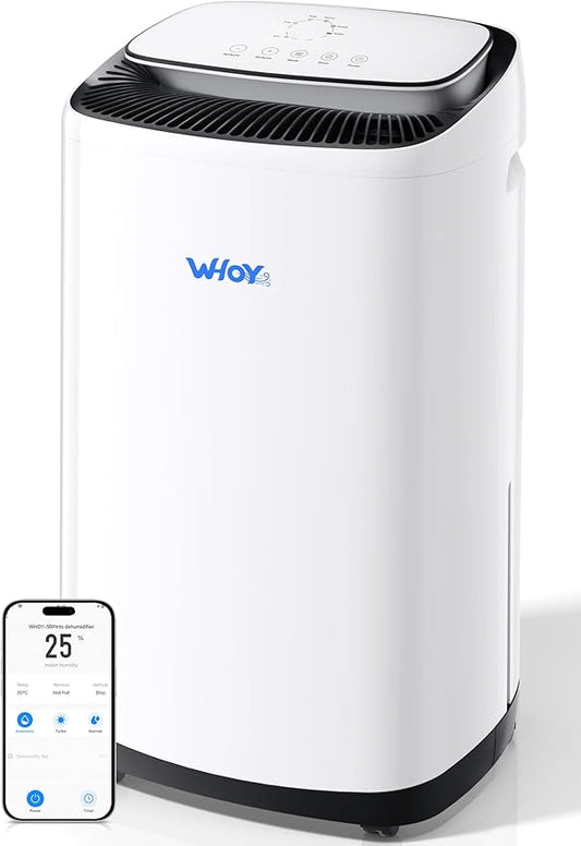 5000 Sq.Ft Dehumidifier for Basements 100 Pints, with 2.15 Gallons Water Tank with Darin House and App Control, Smart Compressor Quiet Operation Ideal for Living room, Bathrooms,Home