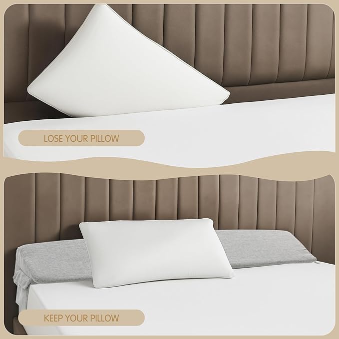 Novabright 60"x 8"x 5" Bed Wedge Pillow Gap Filler for Headboard Gap Filler Bed Wedge Pillow with Side Pocket Gaps Mattress Wedges Gaps Fillers to Stop Items Falling Down, Removable and Washable
