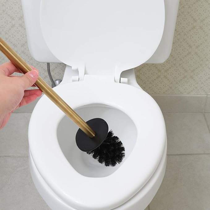 Toilet Bowl Brush and Holder Set 3 Replacement Heads 304 Stainless Steel Bathroom Cleaning Brush Rack for Toilet Bowl Maintenance