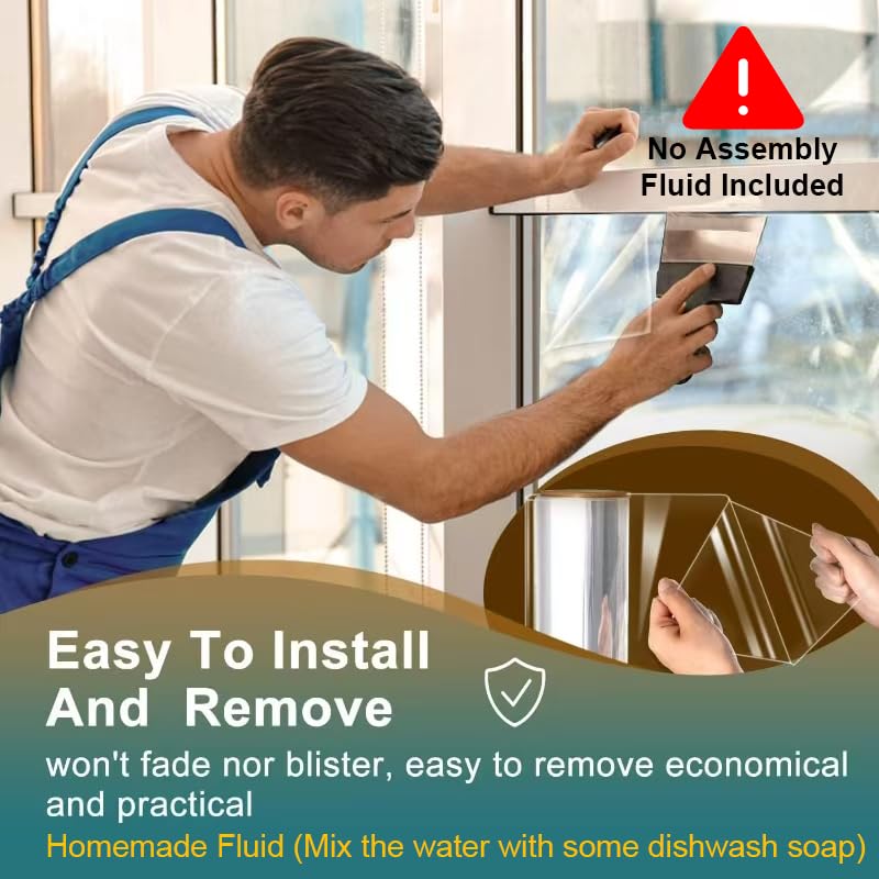 NIDOJP 4 Mil Clear Window Security Film, 17.5" x 6.5 ft Anti - Image 7