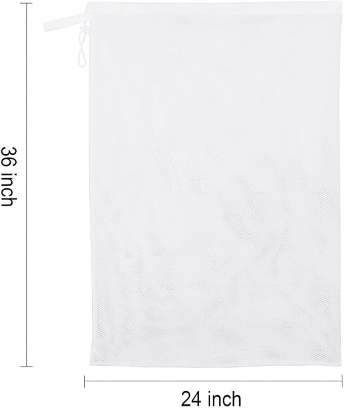DurReus Large Mesh Drawstring Travel Laundry Bags Washable,Sturdy Resistant, Jumbo Household Dorm Net Washing Bags Clothing,Hosiery,Stocking,Machine,Drying