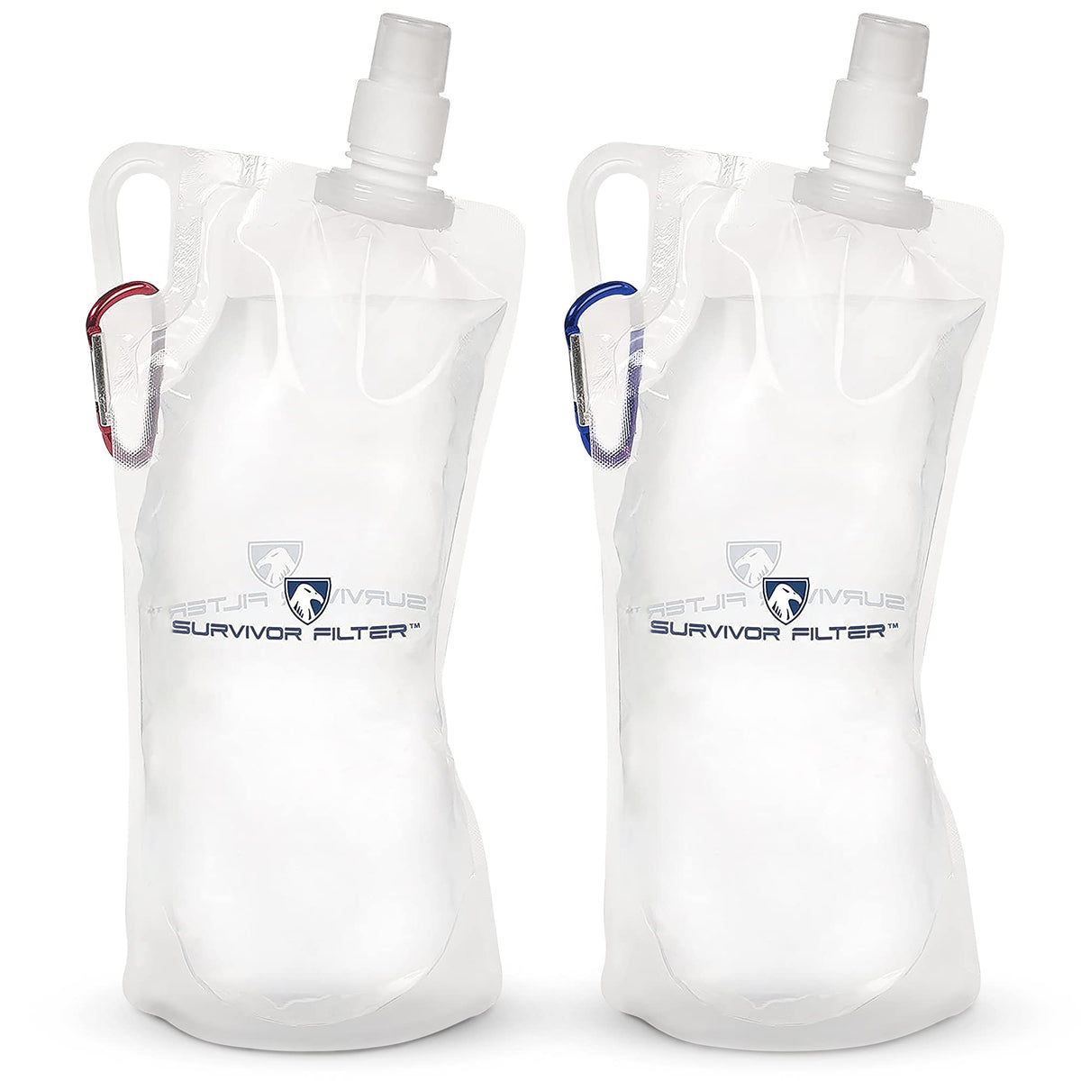 Survivor Filter Clear Collapsible Water Bottles - Travel, Hiking - Image 1