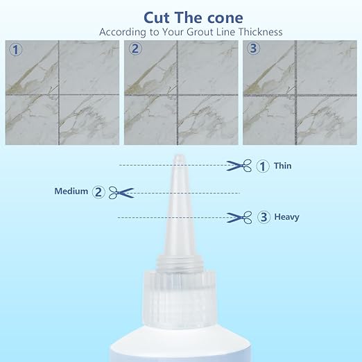 Tile Grout Repair Kit, Grout Filler Paste with Silicone Trowel Scraper, 17.64oz, Waterproof