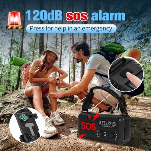 Emergency Weather Radio 20000mAh, Solar Hand Crank Radio - Image 7