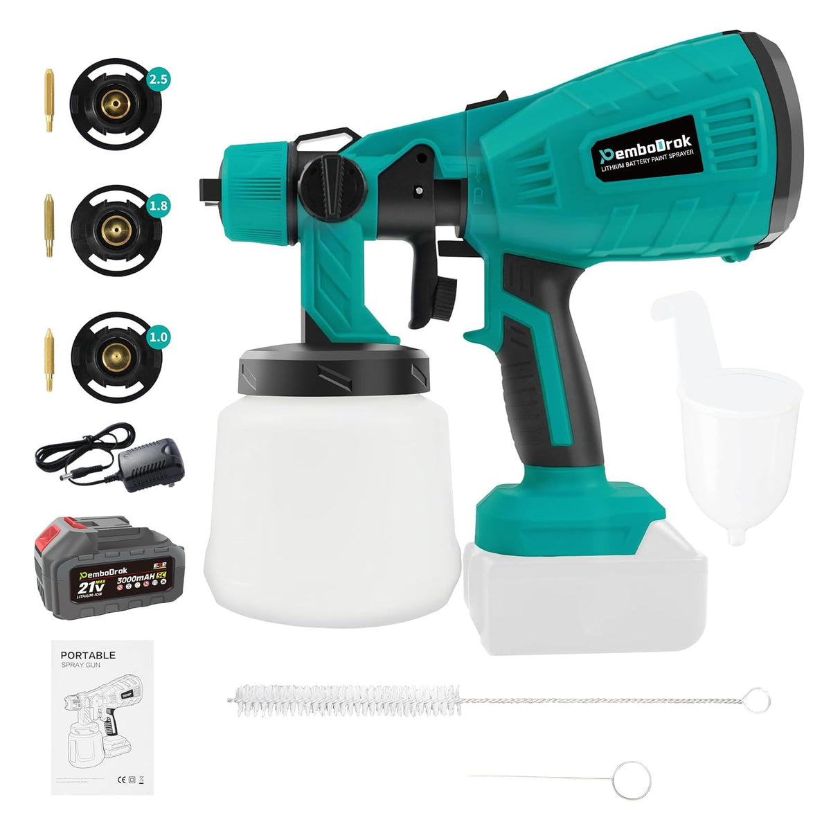21V Cordless Paint Sprayer, 1000ml Container HVLP Handheld - Image 1