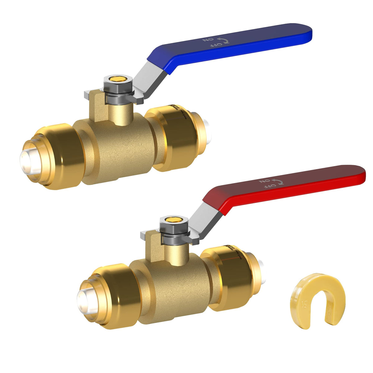 Hourleey 2 Pieces 1/2 Inch Push-Fit Full Port Ball Valve for Hot - Image 1