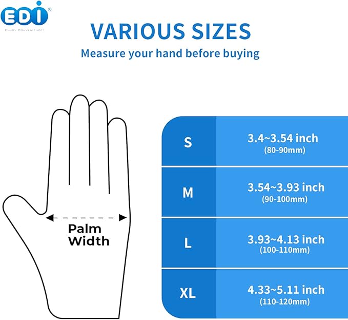 EDI Clear Powder Free Vinyl Glove,4.3 mil,Disposable glove,Industrial Glove,Clear, Latex Free and Allergy Free, Plastic, Work, Food Service, Cleaning,100 gloves per box (1000, large)