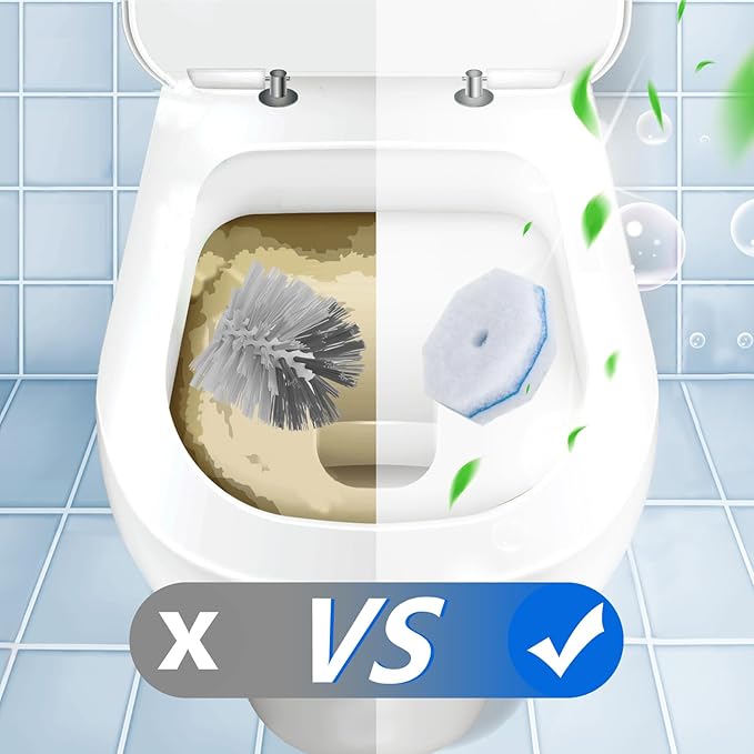 2X Cleaning Power Upgrade Formula Toilet Wand Refills, Fits for Clorox Wand, 30 Count Disposable Toilet Bowl Wand Refills - No Falling Apart, Fits Most Brand Toilet Brushes for Bathroom Cleaning